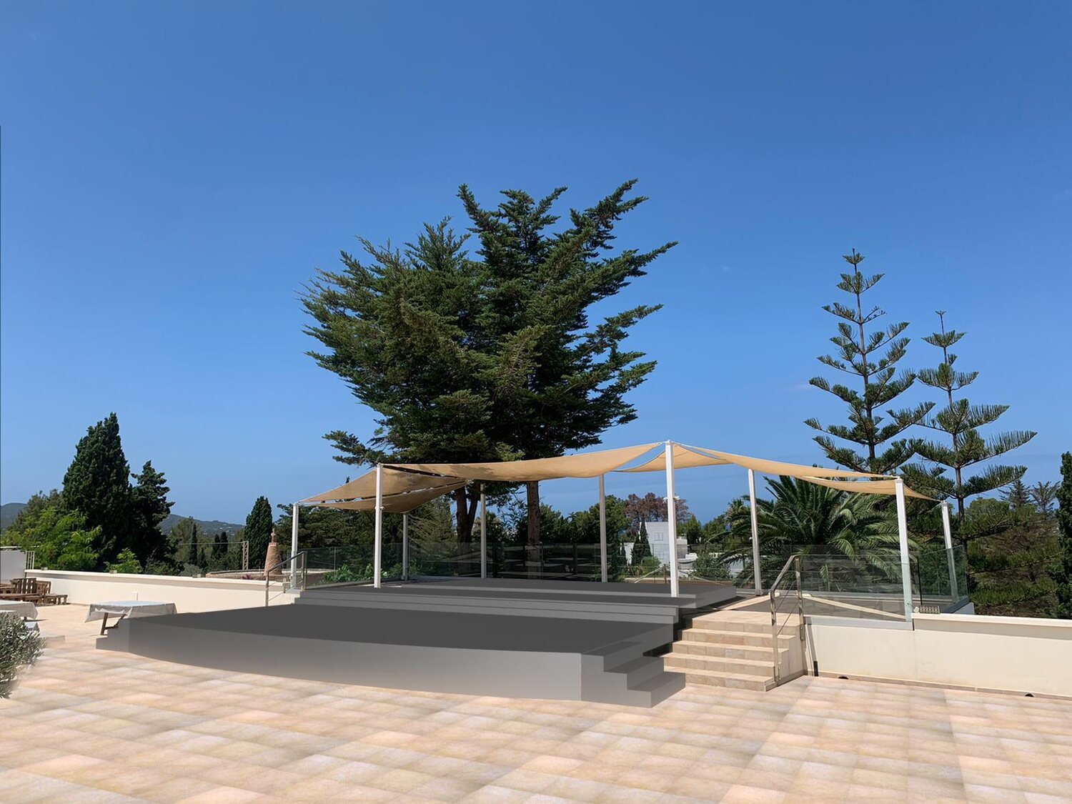 Escenario de 528 en la terraza